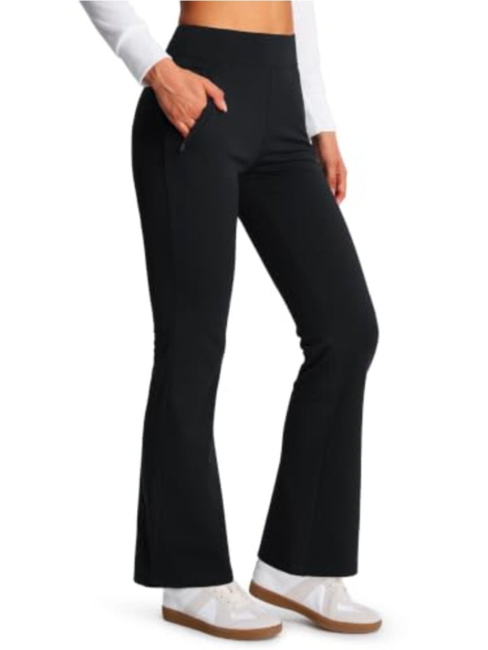 Fleece Lined High Waist Flare Leggings Thermal Winter Yoga Pants